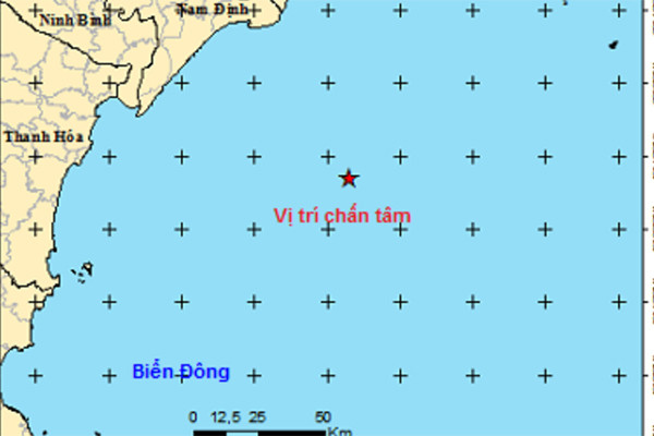 Xuất hiện liên tiếp 2 trận động đất trên Biển Đông
