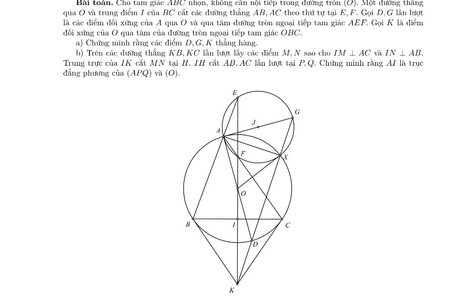 2 bài hình học trong đề thi chọn đội tuyển Olympic Toán quốc tế 2022
