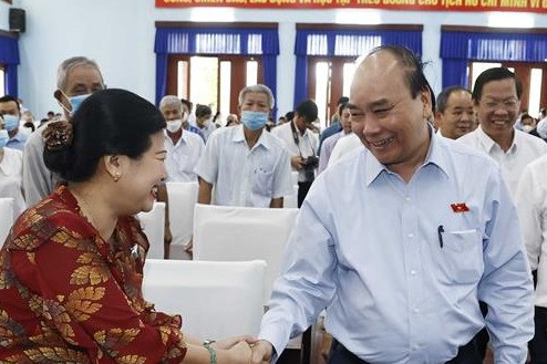 Hình ảnh Chủ tịch nước Nguyễn Xuân Phúc tiếp xúc cử tri huyện Củ Chi