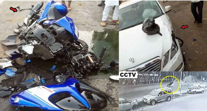 Siêu mô tô Suzuki gãy đôi sau va chạm với Mercedes