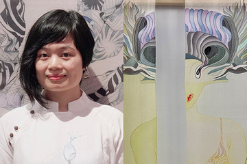 Nét táo bạo trong tranh lụa của họa sĩ Nguyễn Thu Hương