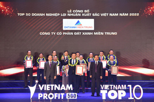 Đất Xanh Miền Trung vào Top 50 doanh nghiệp lợi nhuận xuất sắc Việt Nam