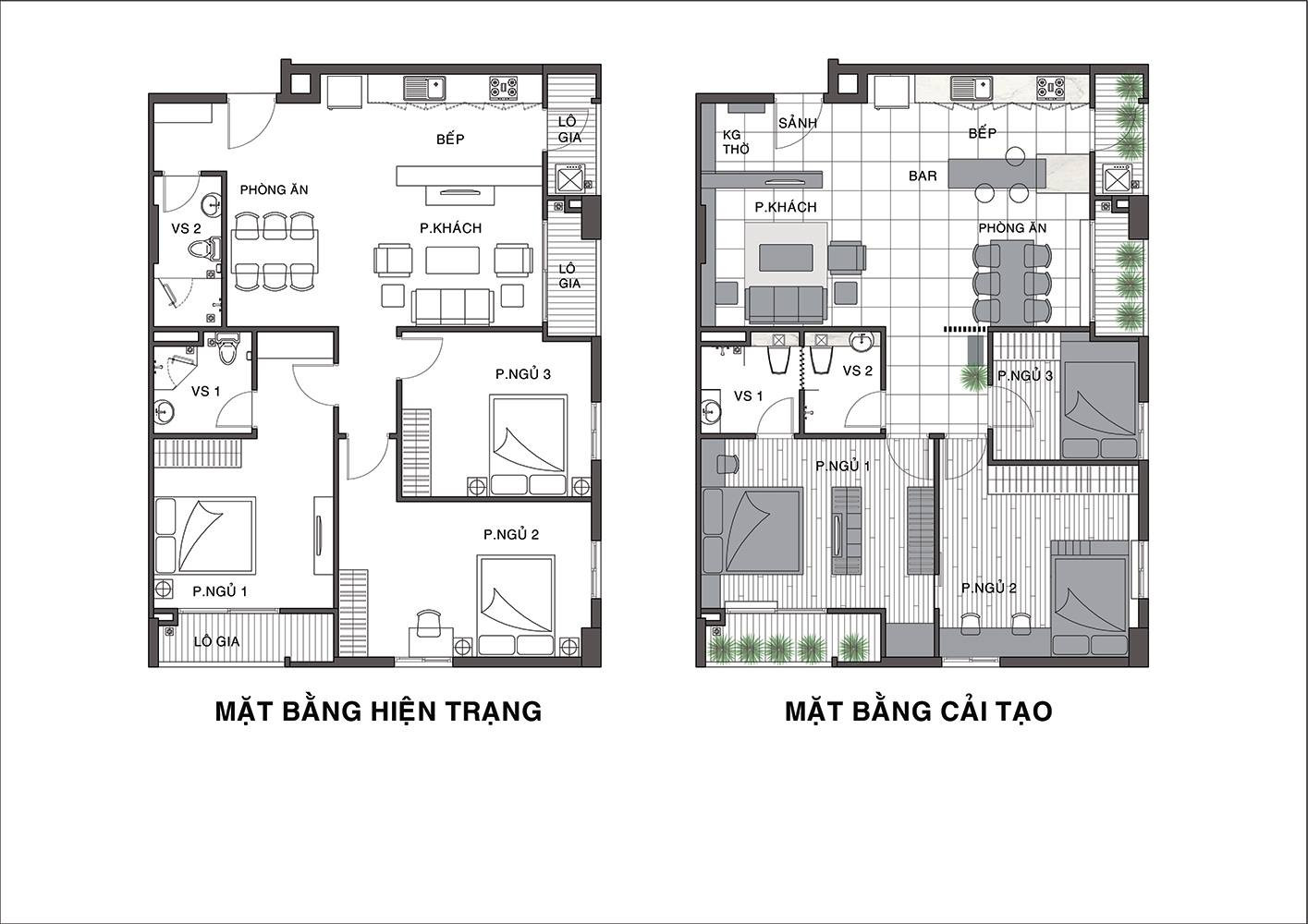 Khám phá căn hộ hơn 100m2, di dời phòng tắm không ảnh hưởng đến kết cấu