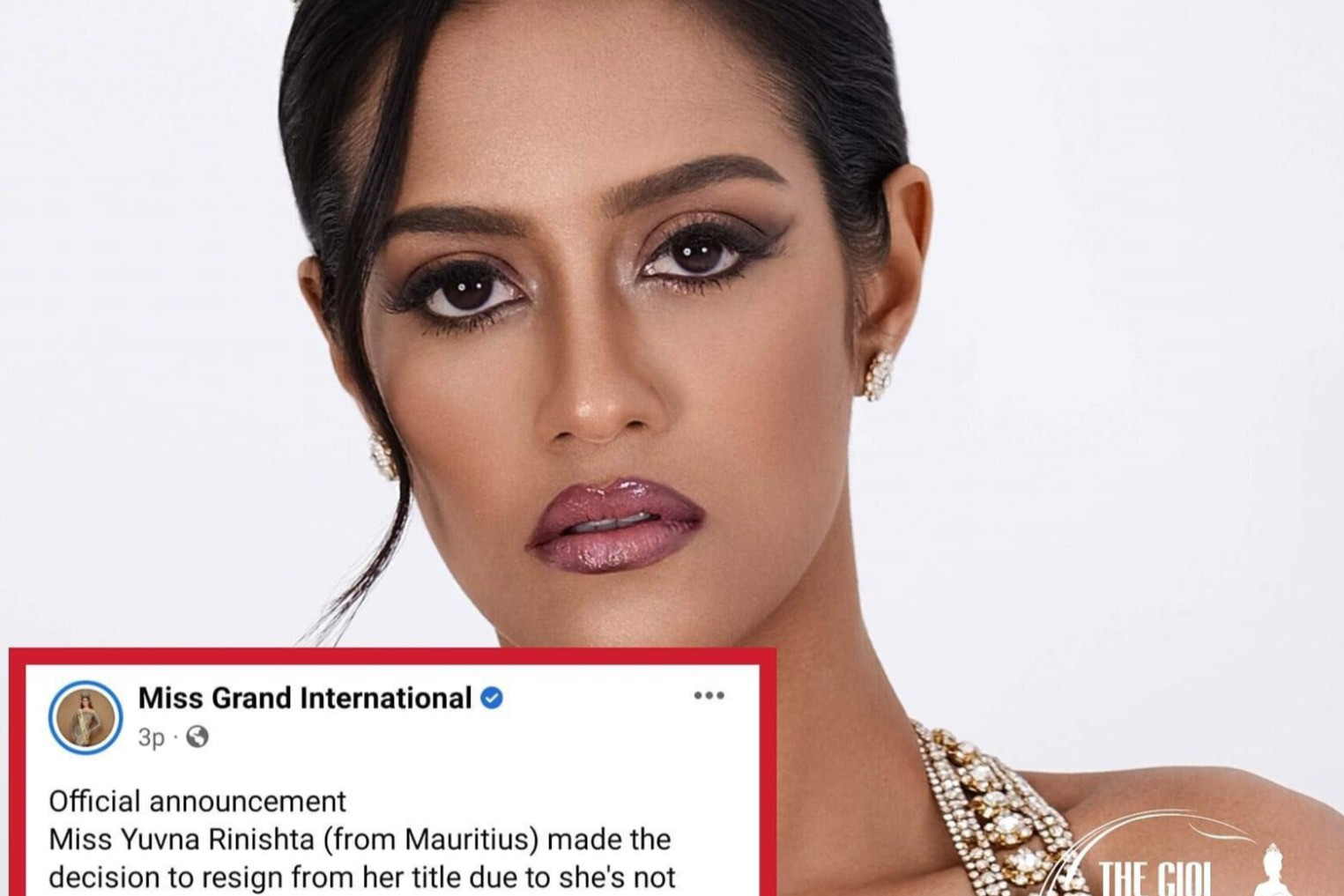Hoa hậu Mauritius đột ngột từ bỏ danh hiệu Á hậu Hoà bình Quốc tế 2022