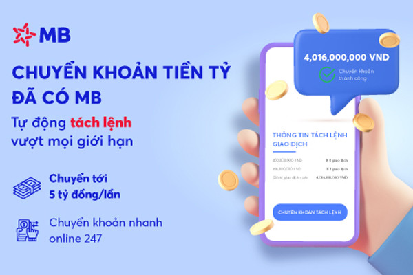 Chuyển khoản tiền tỷ liên ngân hàng tiện lợi trên App MBBank