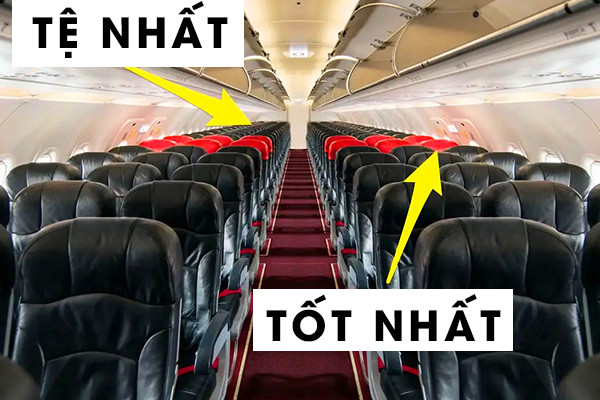 Những vị trí ngồi tốt nhất và tệ nhất trên máy bay