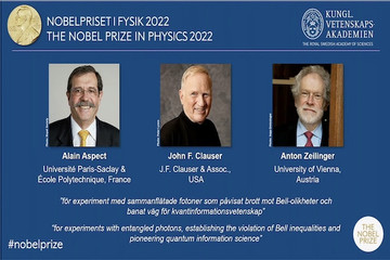 Giải Nobel Vật lý năm 2022 vinh danh ba nhà khoa học lớn