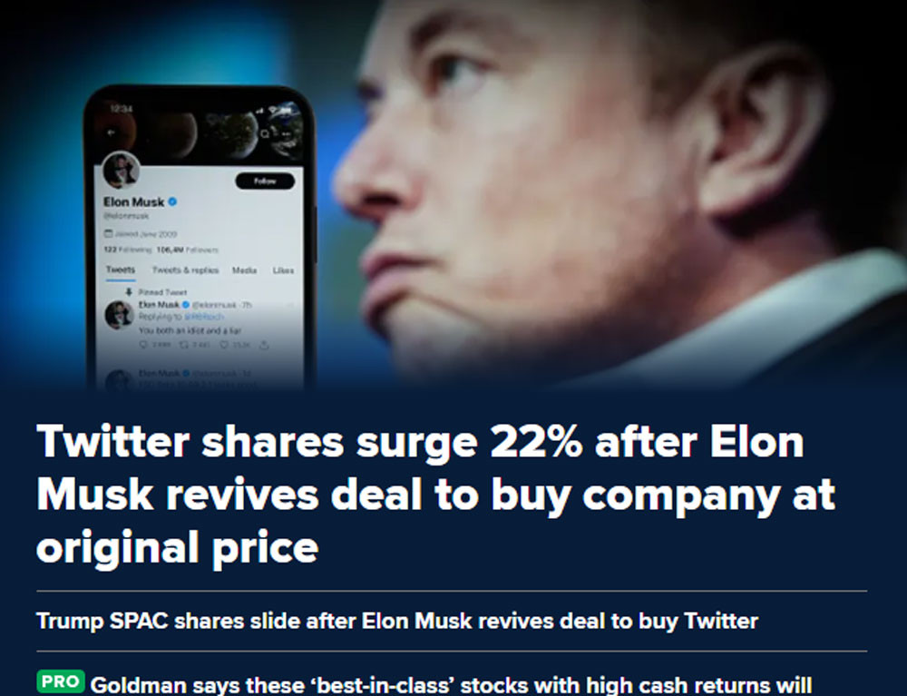 Chứng khoán Mỹ dậy sóng, giá vàng tăng vọt, Elon Musk ‘quay xe’ vụ Twitter