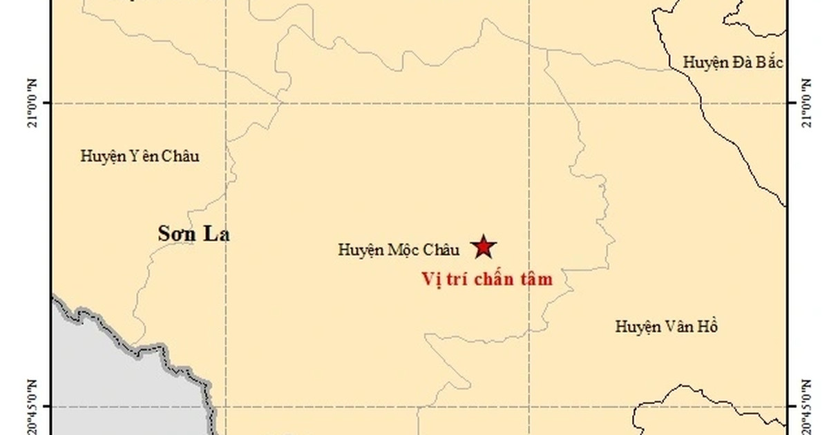 Động đất mạnh 3,2 độ richter tại Mộc Châu, Sơn La