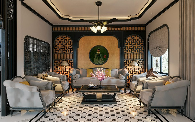 Biệt thự Indochine đẹp như viên ngọc quý giữa lòng phố biển