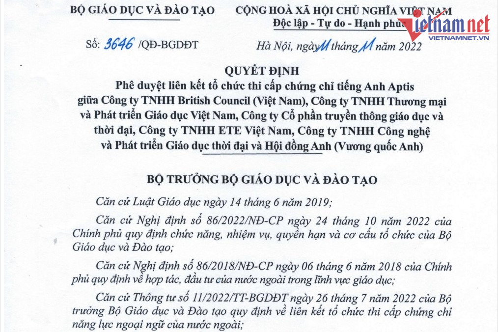 30 tổ chức nộp đề án chứng chỉ ngoại ngữ, Bộ GD-ĐT hứa giải quyết IELTS