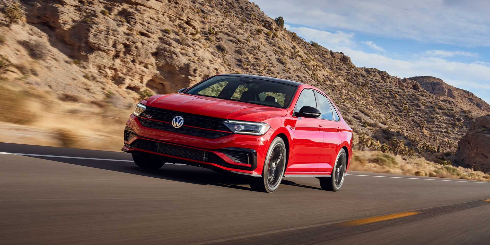 The front of the Jetta GLI on the move