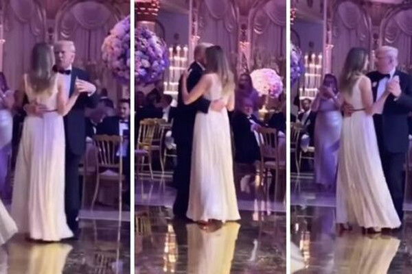 Cựu Tổng thống Mỹ Donald Trump cùng vợ khiêu vũ tình tứ trong hôn lễ của ái nữ