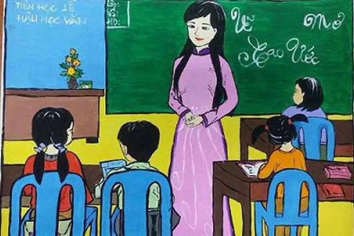 Tổng hợp mẫu tranh vẽ ngày Nhà giáo Việt Nam 20/11 đơn giản đẹp 2022
