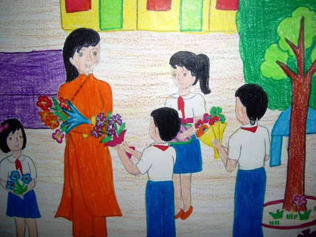 Những bức tranh dễ thương về ngày Nhà giáo Việt Nam 20/11