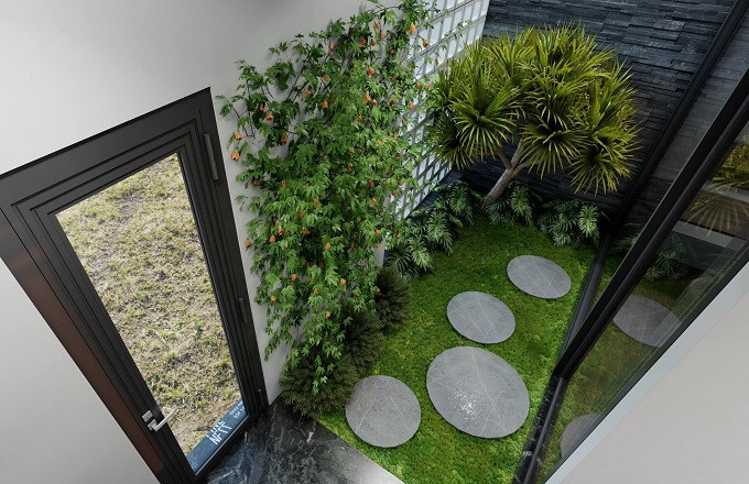 Xử lý giếng trời, khoảng lùi hợp lý, ngôi nhà quanh năm mát mẻ, ít phải dùng điều hòa