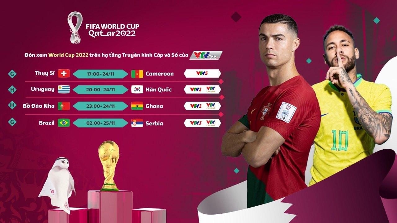 Lịch thi đấu World Cup 2022 hôm nay 24/11: Brazil, Bồ Đào Nha ra quân
