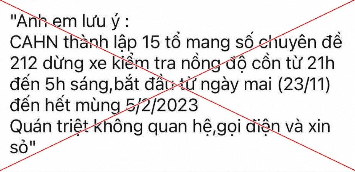 Công an Hà Nội bác thông tin thành lập tổ công tác chuyên đề 212