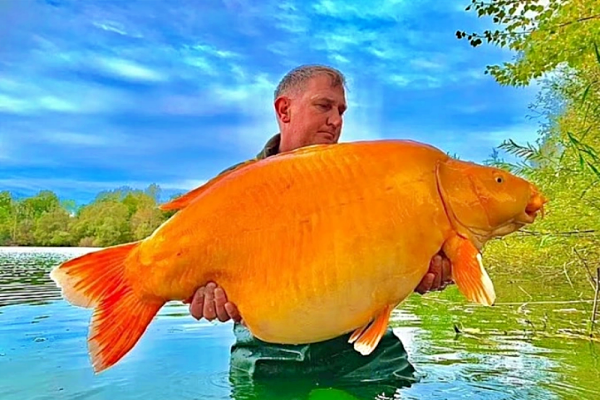 Cần thủ câu trúng cá chép nặng 30kg từng được thả xuống hồ cách đây 20 năm