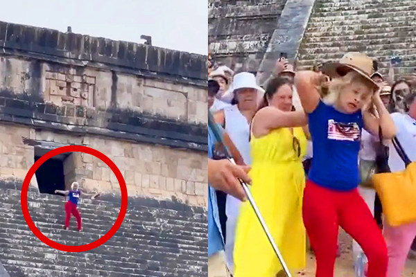 Nữ du khách bị phản ứng dữ dội vì nhảy múa lố lăng trên kim tự tháp