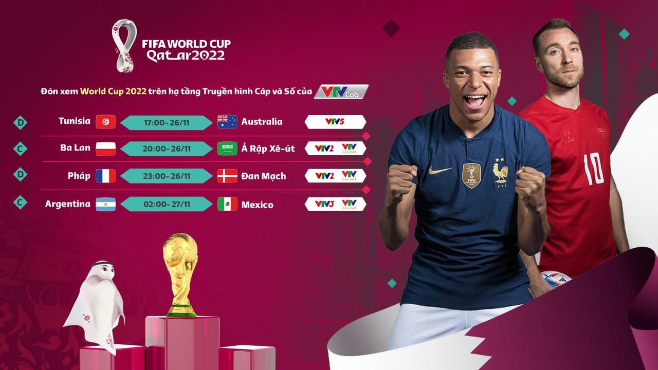 Lịch thi đấu World Cup 2022 hôm nay ngày 26/11