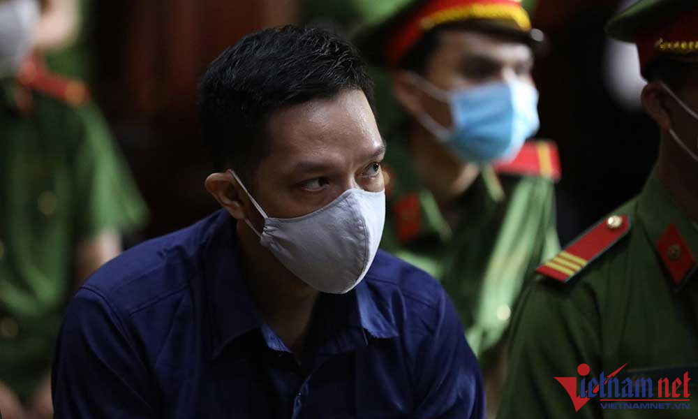 Bị cáo Nguyễn Kim Trung Thái tại phiên tòa ngày 21/7. Ảnh: Tùng Tin