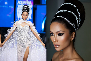 Hoa hậu H’Hen Niê nổi bật, diện bộ tóc nặng 3 kg diễn thời trang
