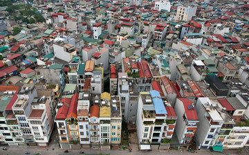 Hanoi construction density from above
