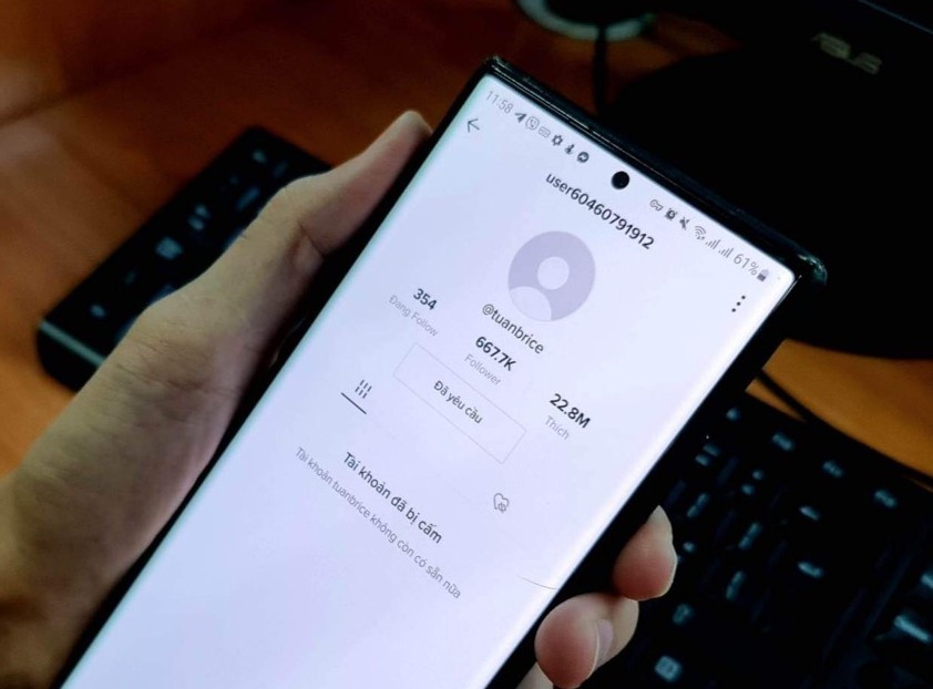 TikToker Nờ Ô Nô đã bị TikTok khóa tài khoản