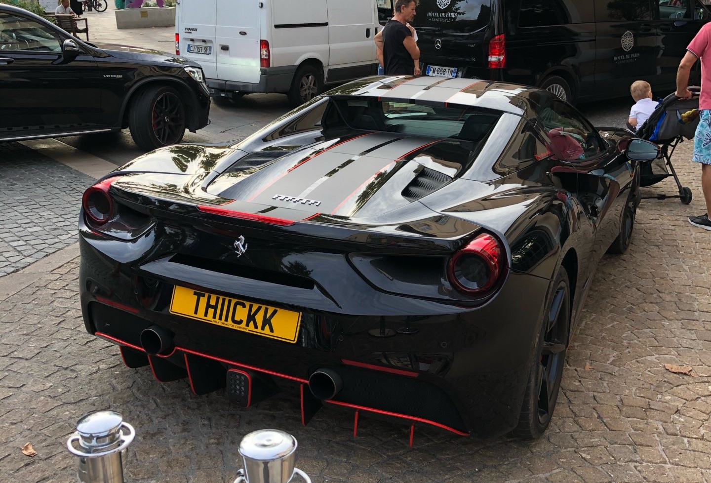A Ferrari driver with a 'TH11CKK' personalised reg plate was caught doing almost 100mph on a motorway