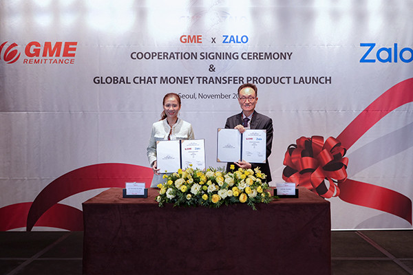 GME Remittance mở dịch vụ chuyển tiền từ Hàn Quốc về Việt Nam qua Zalo