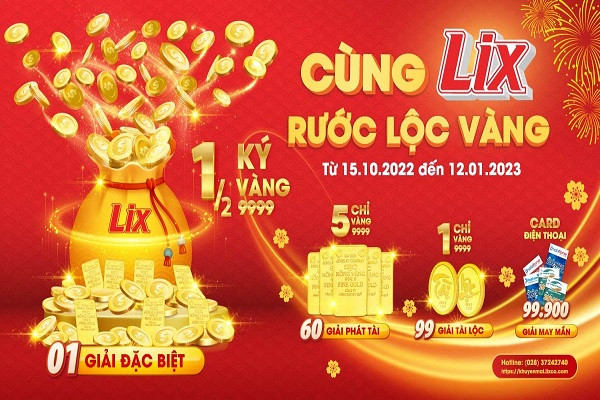 Cùng LIX rước lộc vàng với tổng giá trị giải thưởng hơn 4 tỷ đồng