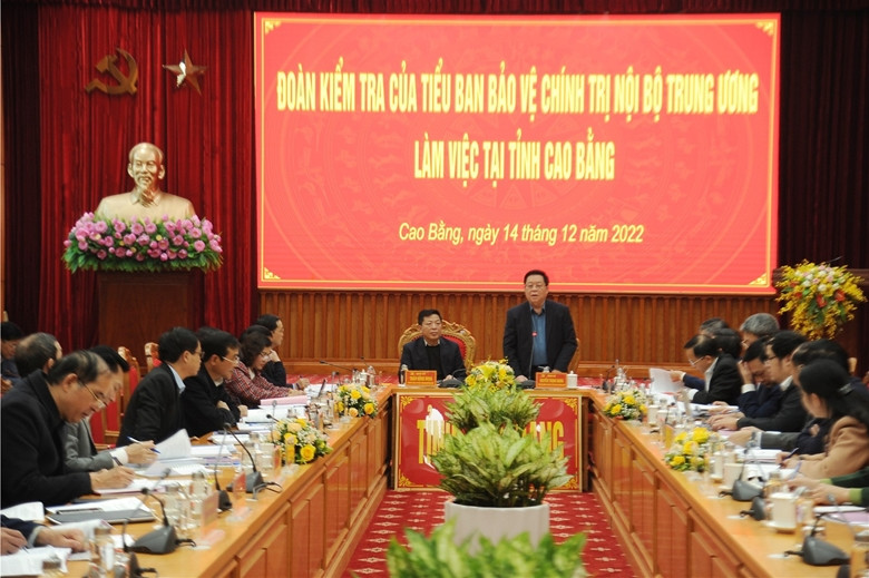 Kiểm tra công tác bảo vệ chính trị nội bộ tại tỉnh Cao Bằng