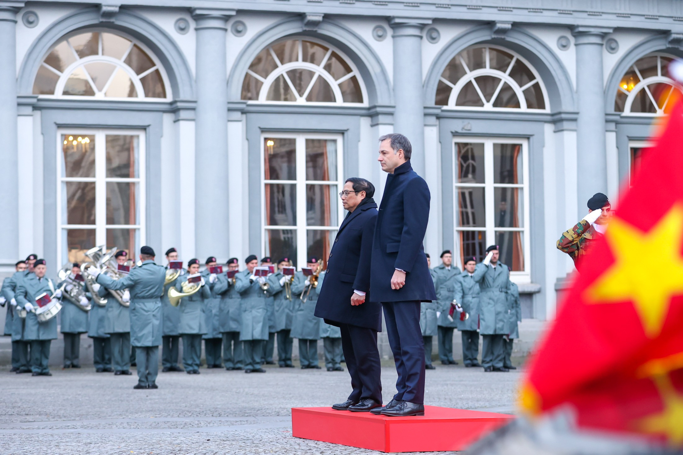 Lễ đón Thủ tướng Phạm Minh Chính thăm chính thức Vương quốc Bỉ