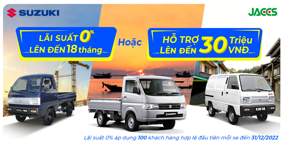 Suzuki hỗ trợ đến 30 triệu đồng khách mua xe tải trong tháng 12