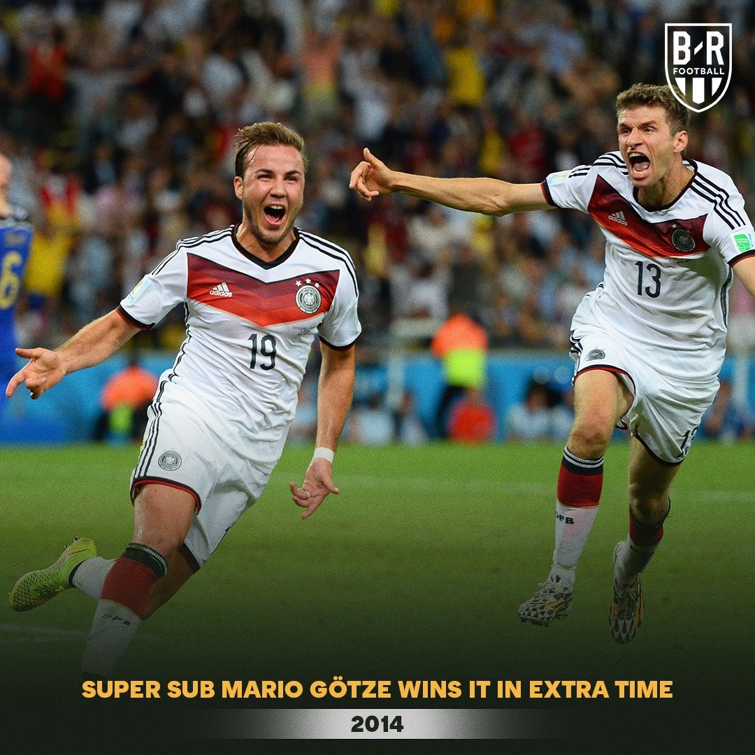 Mario Gotze là người ghi bàn thắng duy nhất trong trận chung kết World Cup 2014, đem về danh hiệu vô địch Thế giới lần thứ 4 trong lịch sử cho bóng đá Đức