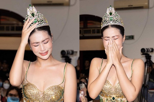 Hoa hậu Thiên Ân 2 lần bật khóc trong fan-meeting