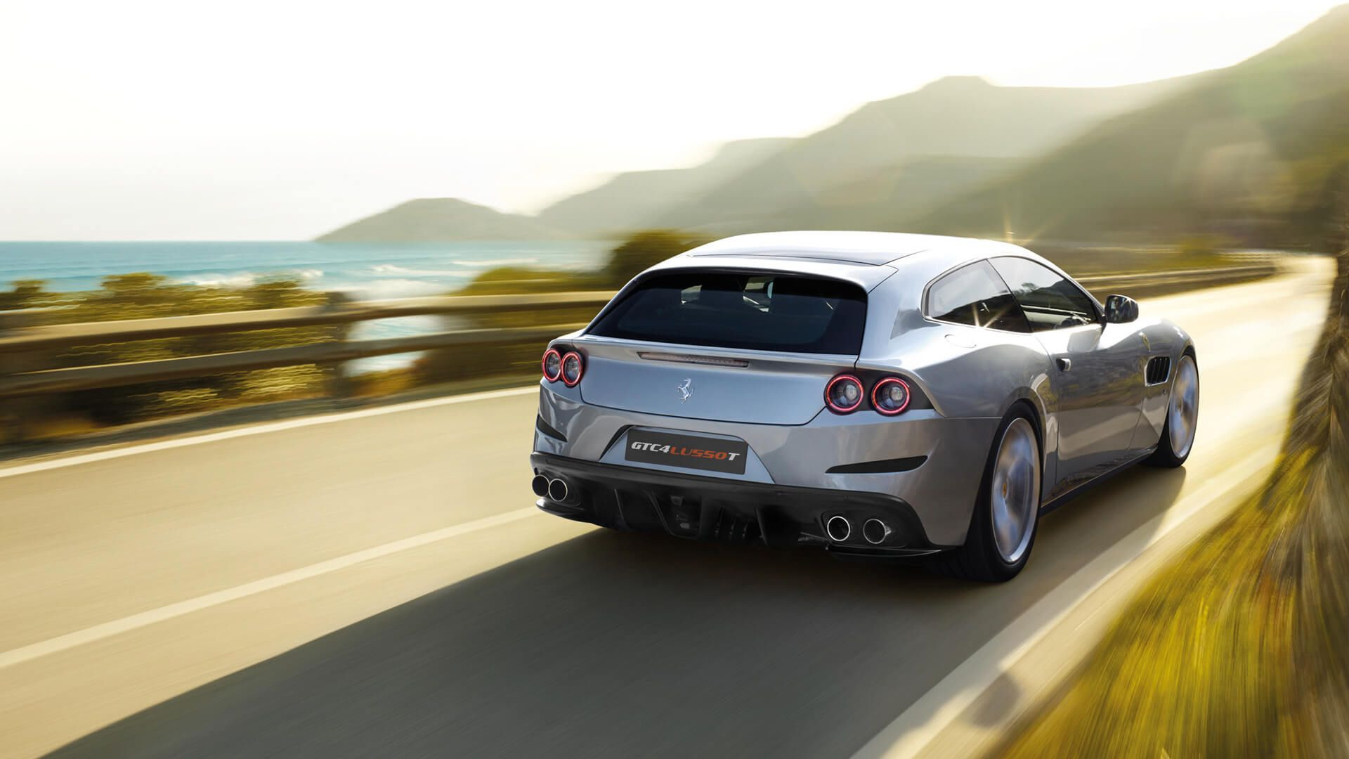 The rear end of the 2019 Ferrari GTC4 Lusso T. 
