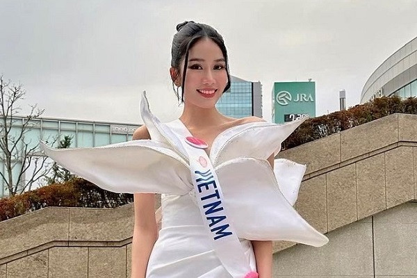 Á hậu Phương Anh tự tin nói tiếng Nhật tại Hoa hậu Quốc tế 2022