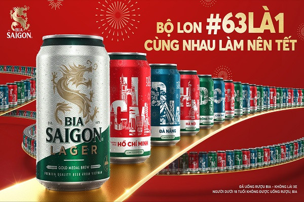 Bia Saigon ra mắt phiên bản Tết đặc biệt với hình ảnh 63 tỉnh, thành Việt Nam