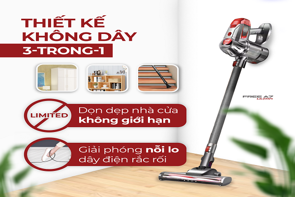 6 ưu điểm của máy hút bụi không dây cầm tay UNIQ Free A7 Ultra