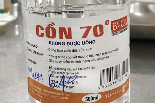 Bộ Y tế: Cơ sở bán lẻ thuốc không được phép kinh doanh sản phẩm chứa Methanol