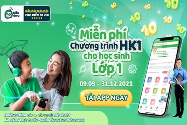 Kiến Guru miễn phí học kỳ đầu cho học sinh lớp 1