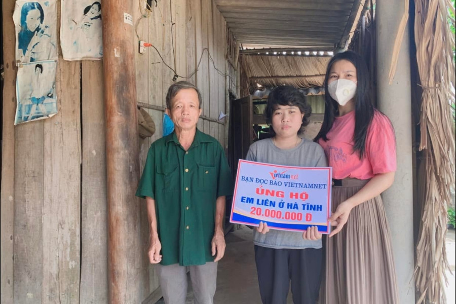 Em Nguyễn Thị Liên ở Hà Tĩnh được ủng hộ thêm 20 triệu đồng