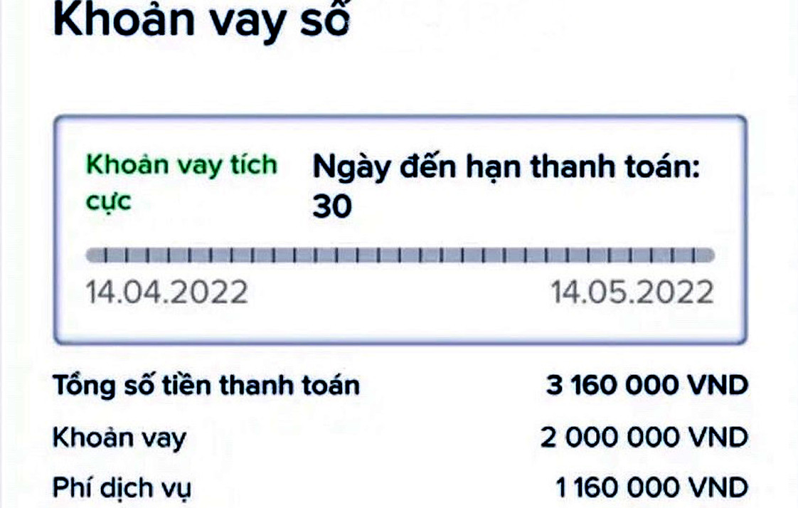 Nhiều người vay qua các ứng dụng bị tính phí và lãi suất rất cao, nếu thanh toán chậm sẽ liên tục bị nhắn tin đe dọa (ảnh do một số người vay cung cấp)