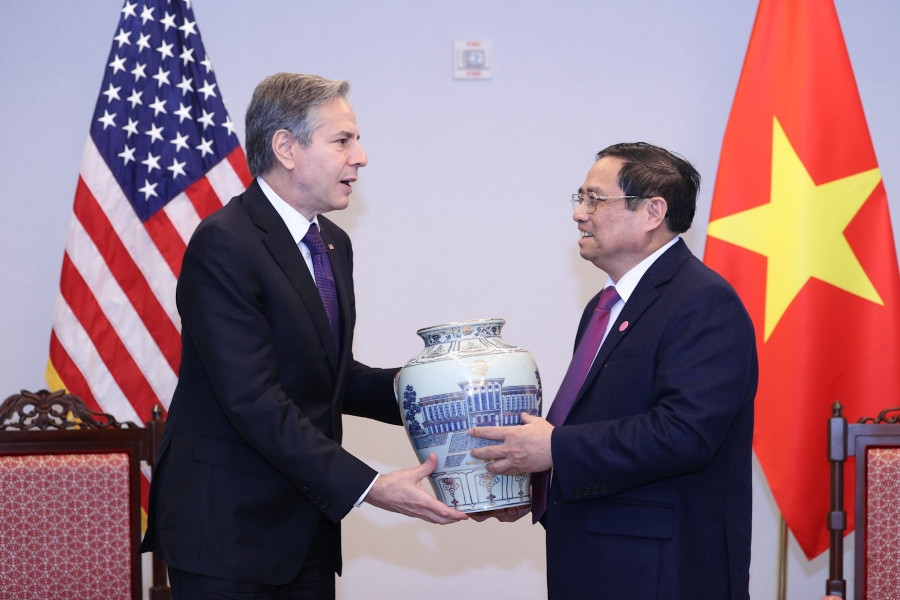 Ngoại trưởng Mỹ chia sẻ với Thủ tướng Phạm Minh Chính những kỷ niệm đẹp về Việt Nam