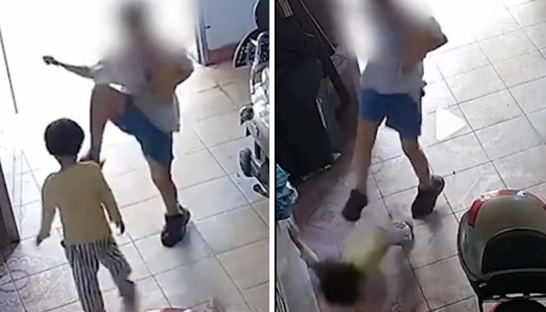 The clip of an 8-year-old boy beating a 2-year-old girl to steal food is controversial