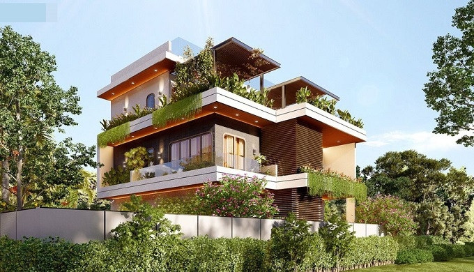 Villa with green vegetation, a place to call love back