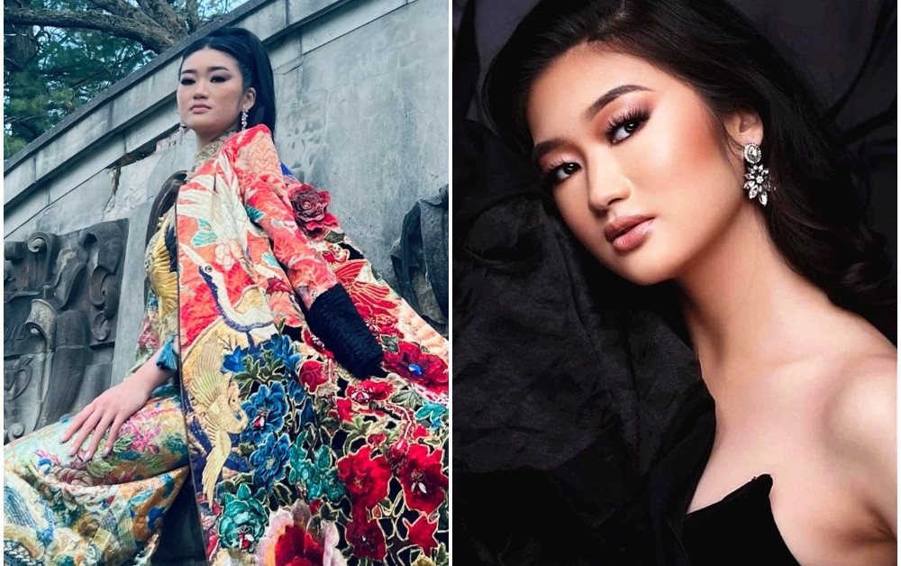 The sexy look of the new Miss Universe Canada in a Vietnamese designer dress