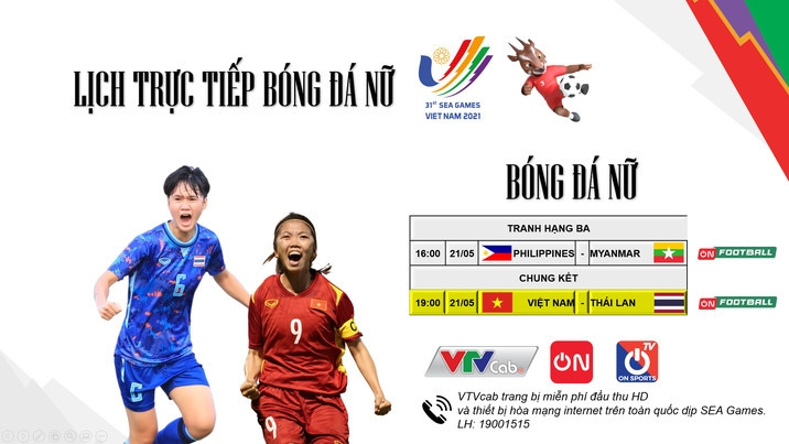 Lịch thi đấu chung kết bóng đá nữ SEA Games 31: Việt Nam vô địch SEA Games